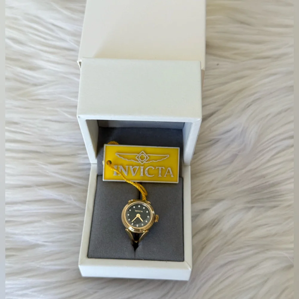 Invicta Angel Ring Watch Gold Tone Women’s 17.5mm Model 44482 - Picture 2 of 6